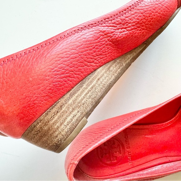 Tory Burch Carnell Peep Toe Low Wedge Shoes Size 7M - Picture 10 of 12